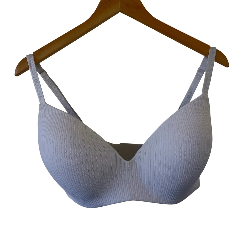 Victoria's Secret Wireless‎ T-Shirt Bra Lightly Lined Pointelle White 36DDD QBF